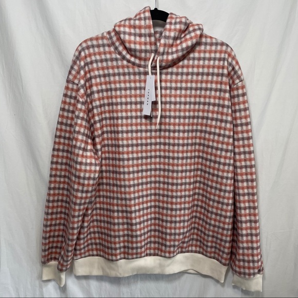 Topman Other - Topman Checkered Ecru and Orange Hoodie size Large